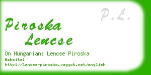 piroska lencse business card